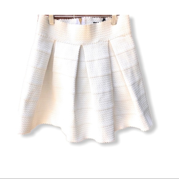 Honey Punch A-Line Bandage Skirt White - Picture 1 of 9